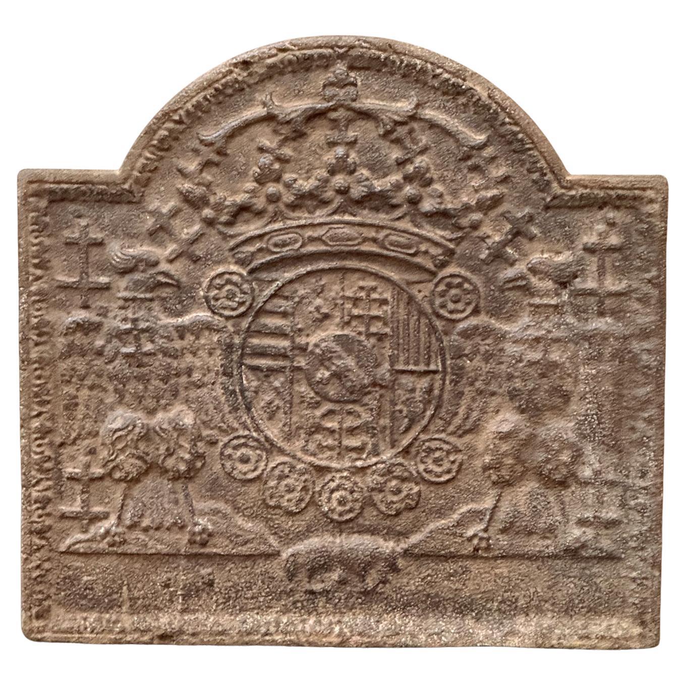 Schienale del fuoco francese "Arms of Lorraine" dell'inizio del XVIII secolo