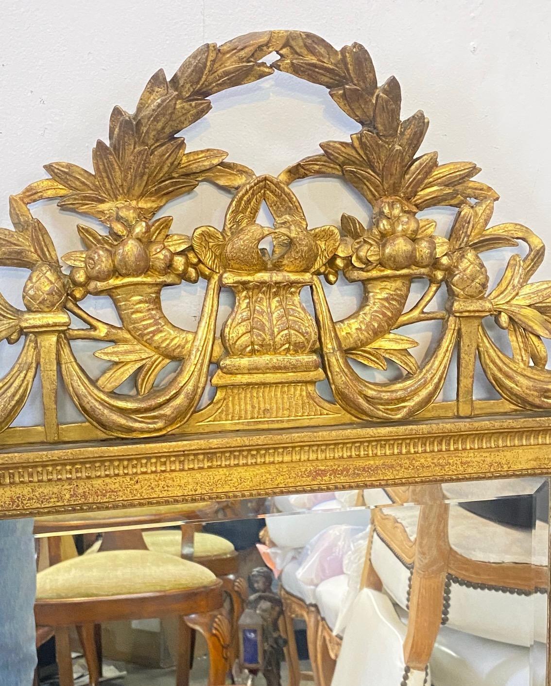 18th Century and Earlier Early 18th Century French Carved and Gilded Baroque Mirror For Sale