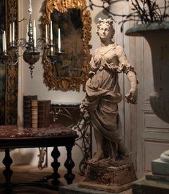Early 18th Century French Carved Limestone Figure of Flora