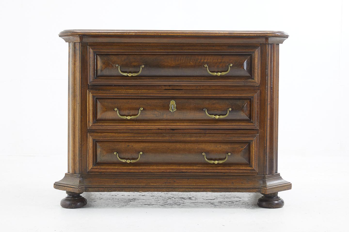 Early 18th century French walnut commode.