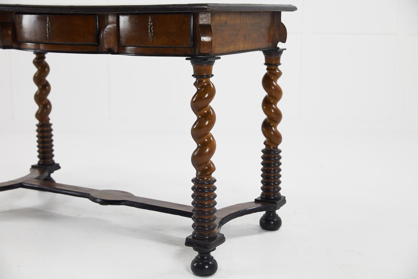 18th Century and Earlier Early 18th Century French Inlaid Walnut Table