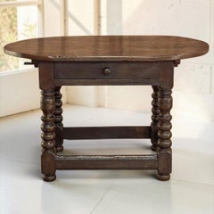 Early 18th Century French Louis XIII Solid Oak End Table
