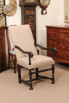 Early 18th Century French Louis XIII Walnut Fauteuil