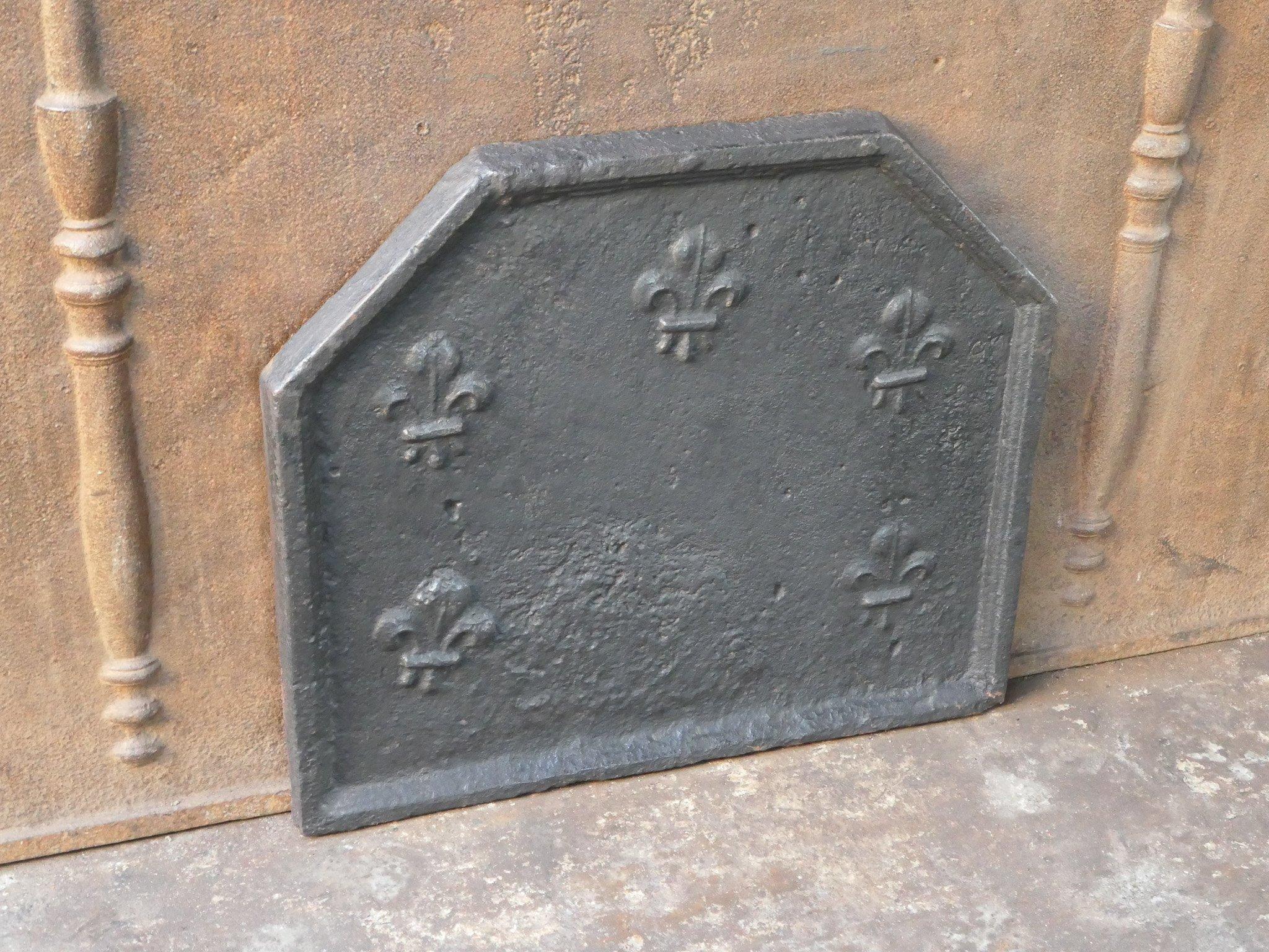 Early 18th Century French Louis XIV Fireback / Backsplash with Fleurs De Lys For Sale 1