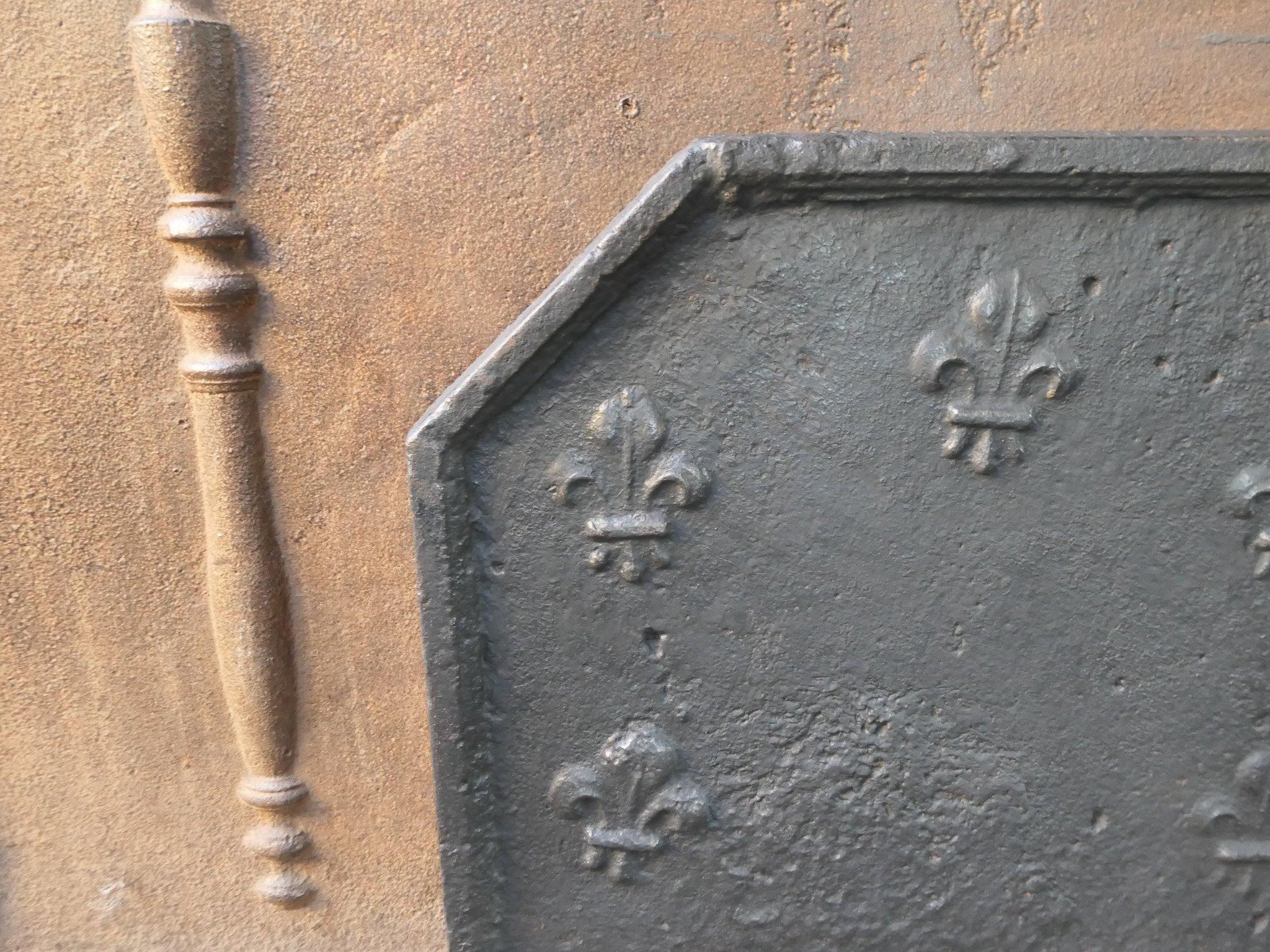 Early 18th Century French Louis XIV Fireback / Backsplash with Fleurs De Lys For Sale 3