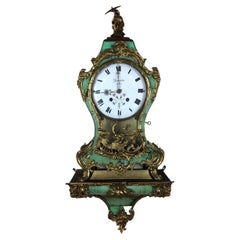 Early 18th Century French Louis XV Period Cartel Wall Clock Signed A. Gosselin 