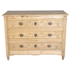 Antique Early 18th Century French Louis XVI Bleached Commode Circa 1800