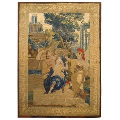 Early 18th Century French Mythological Tapestry, with Father Time and Minerva
