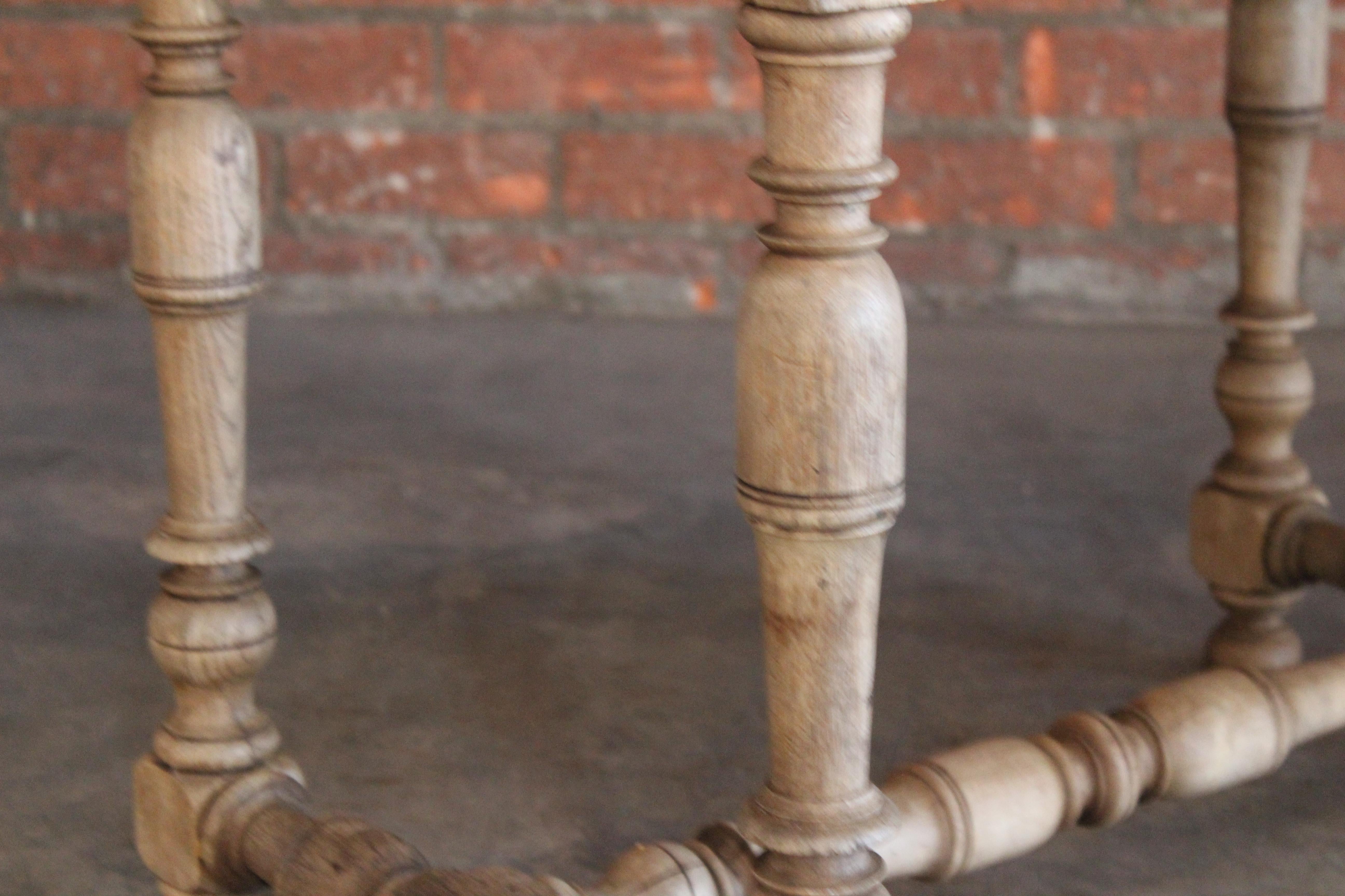 Early 18th Century French Oak Console Table with Limestone Top 7