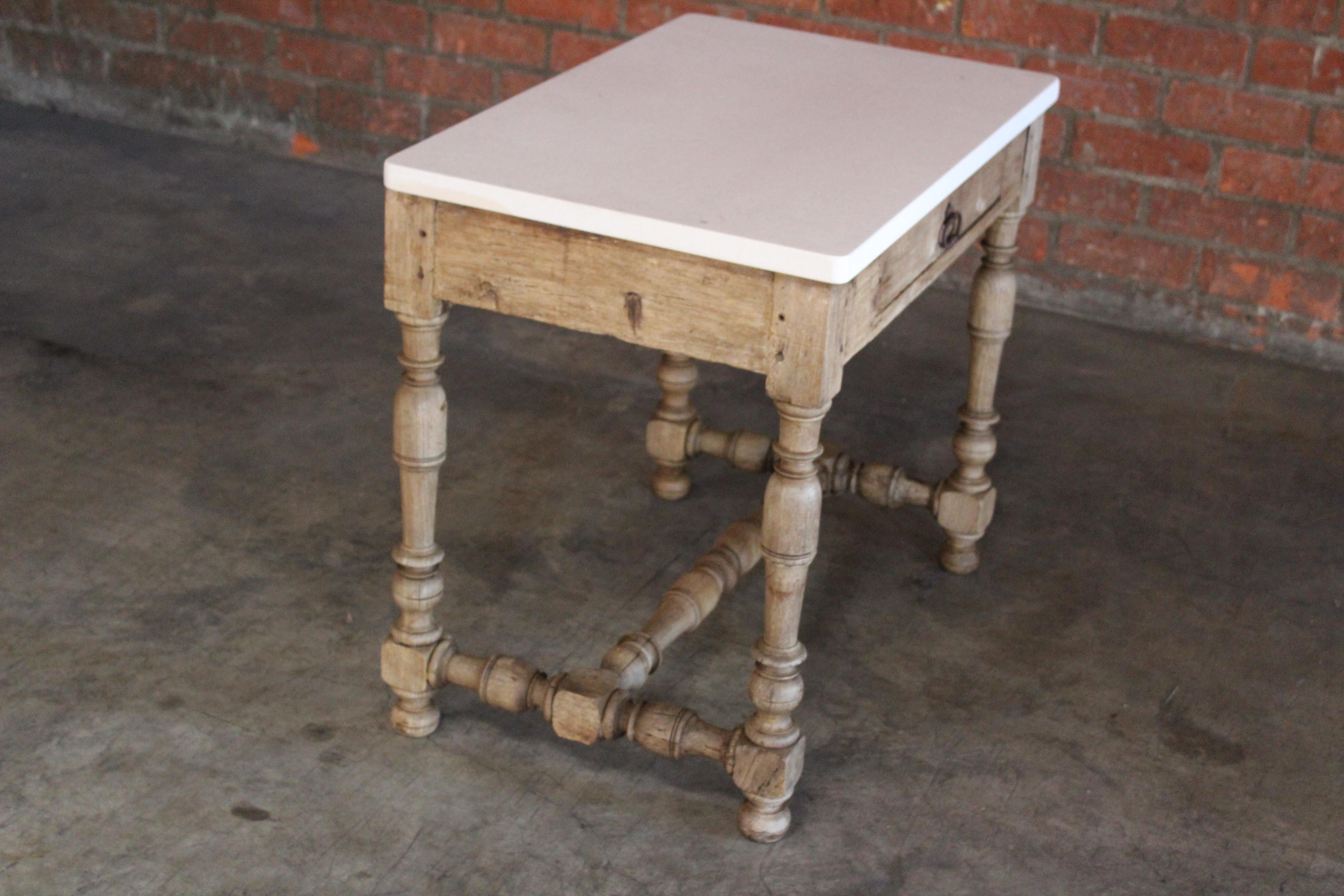 Early 18th Century French Oak Console Table with Limestone Top 11