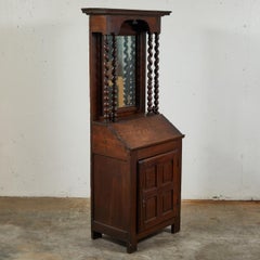 Early 18th Century French Petite Secretaire or Bureau with Projecting Cabinet