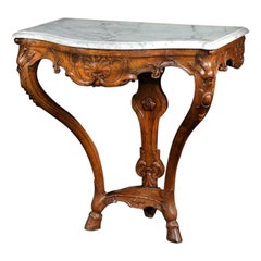 Early 18th Century French Regence Walnut Marble Console Table