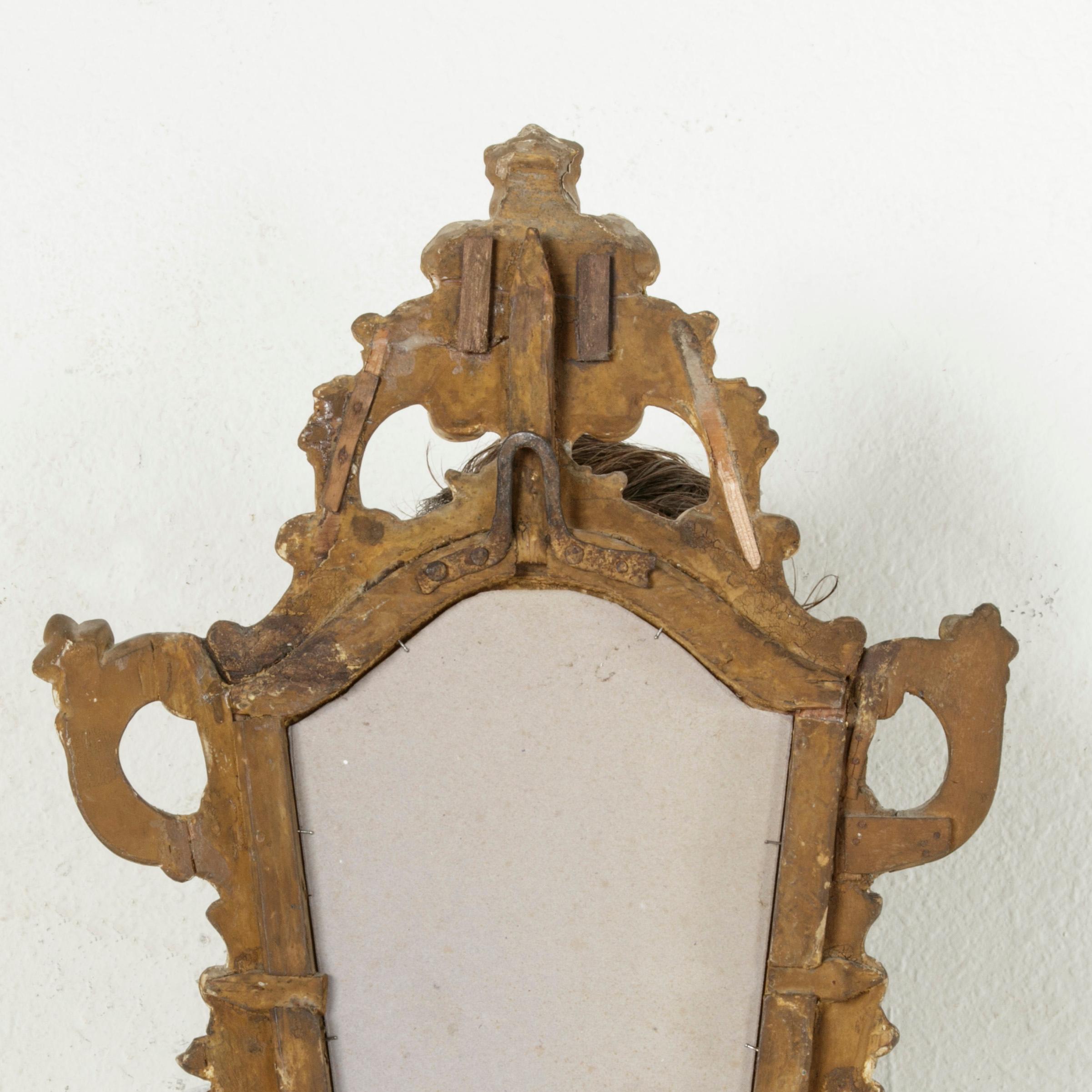 Early 18th Century French Regency Period Giltwood Mirror with Mercury Glass 6