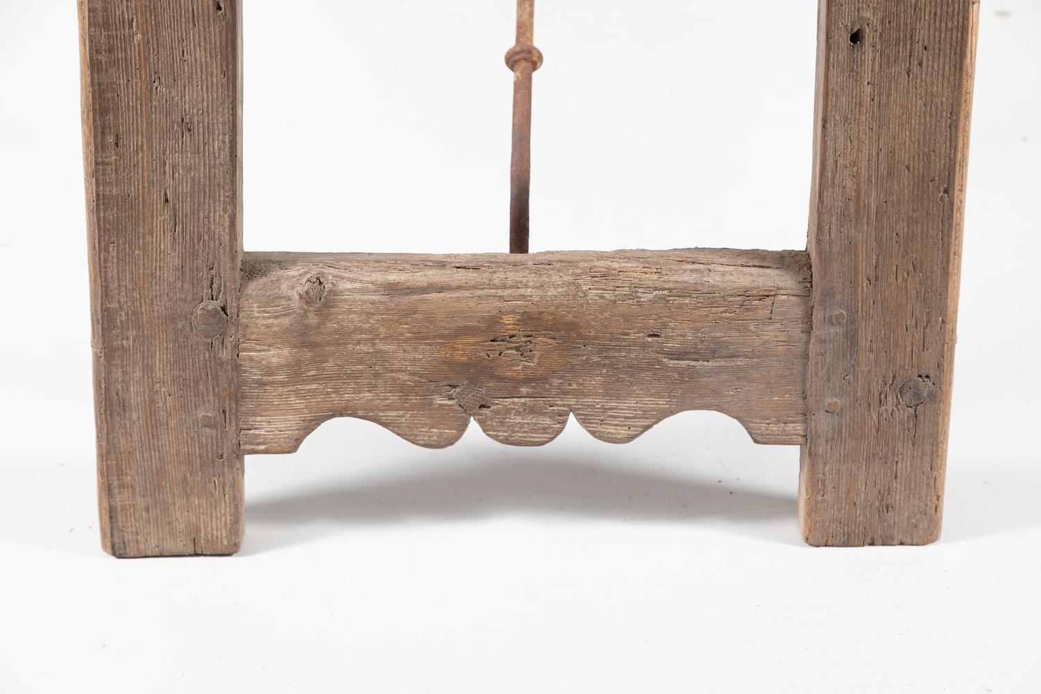 Early 18th Century French Trestle Table with Iron Stretcher 6