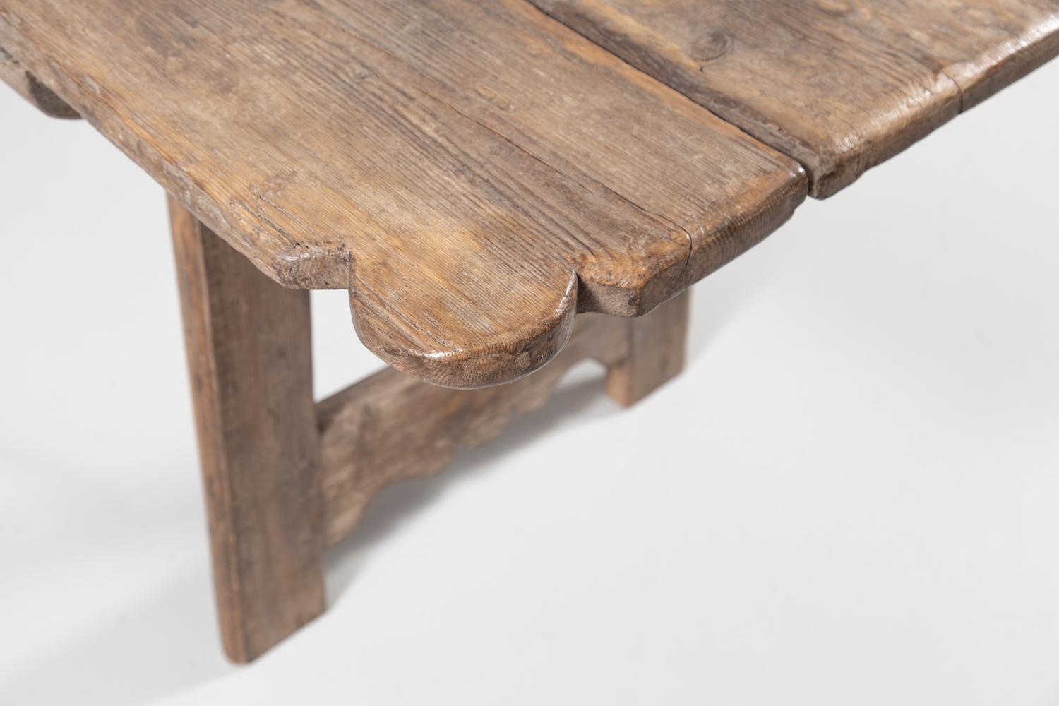 Early 18th Century French Trestle Table with Iron Stretcher 4