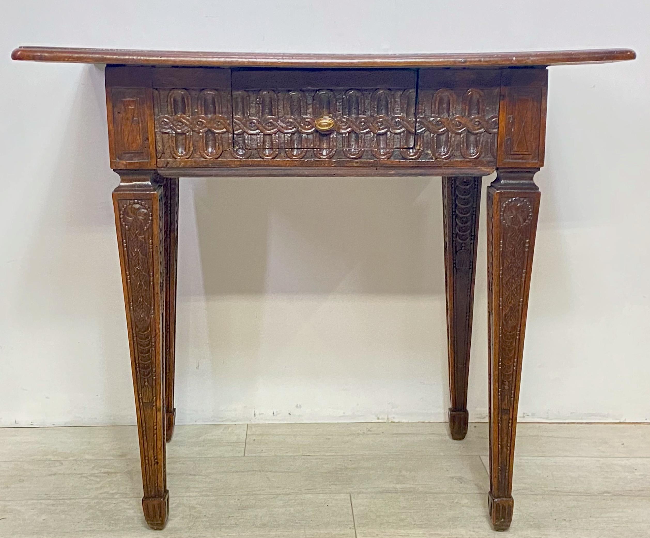 French Provincial Early 18th Century French Walnut Side Table For Sale