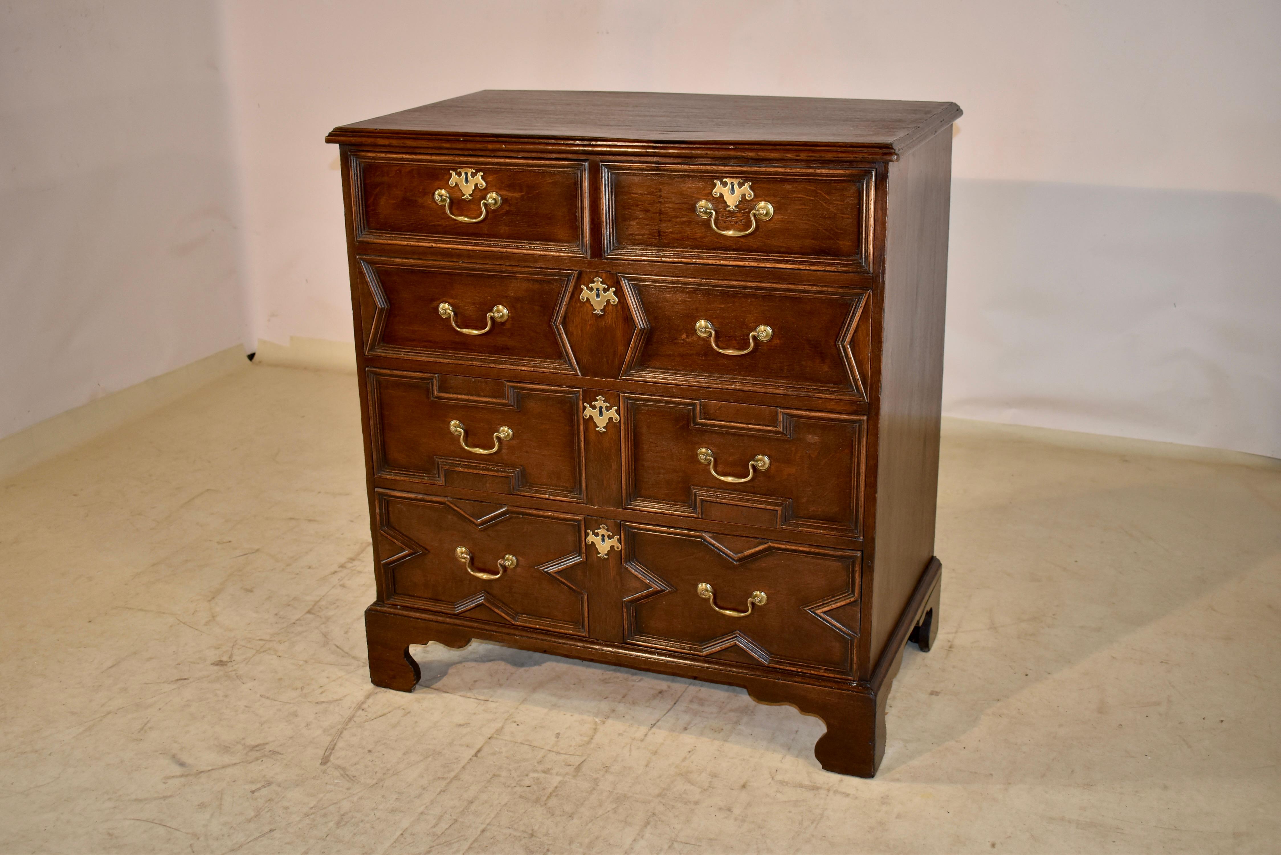 Brass Early 18th Century Geometric Chest of Drawers For Sale