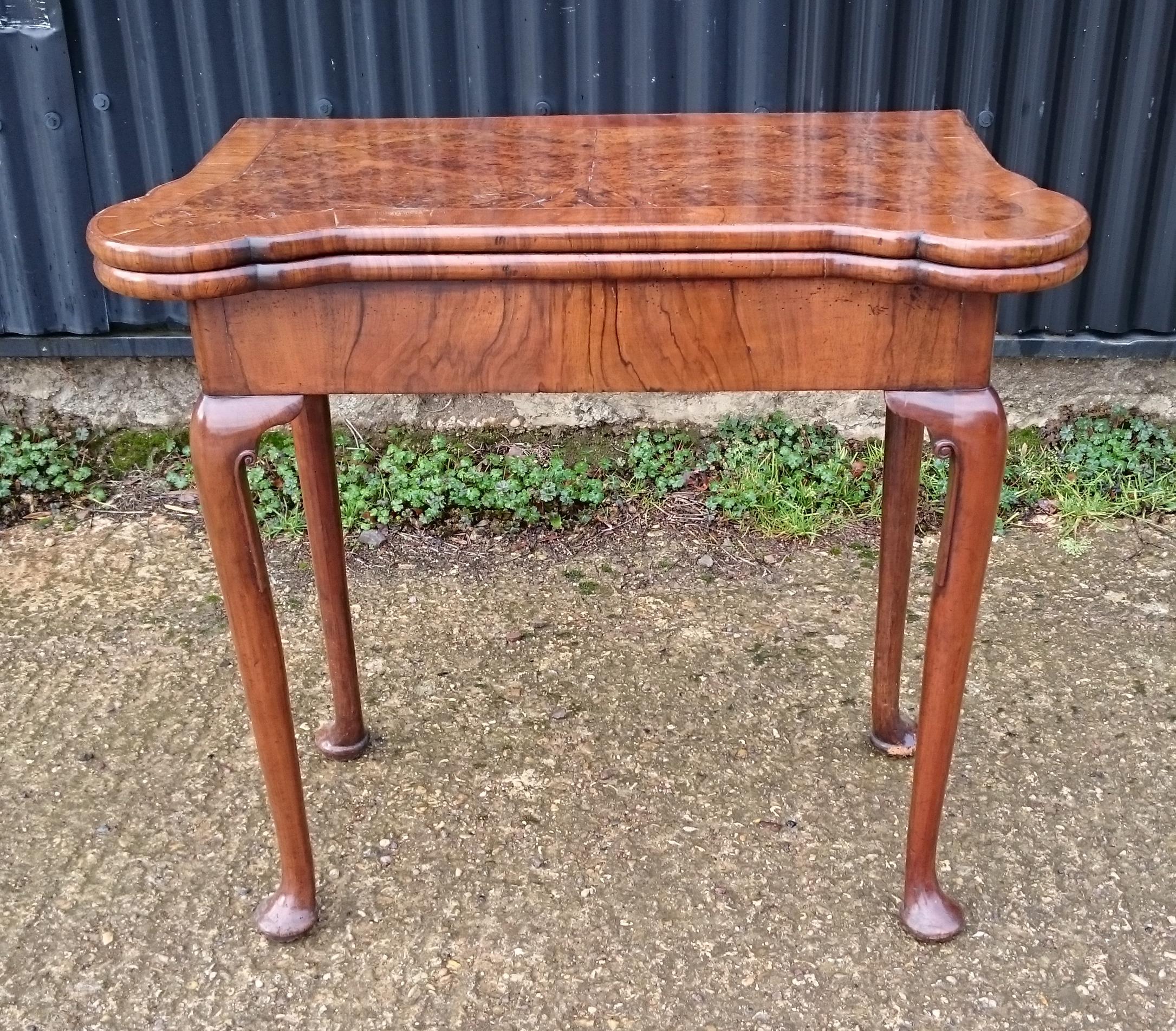 Early 18th Century George I Period Walnut Antique Card Table 1