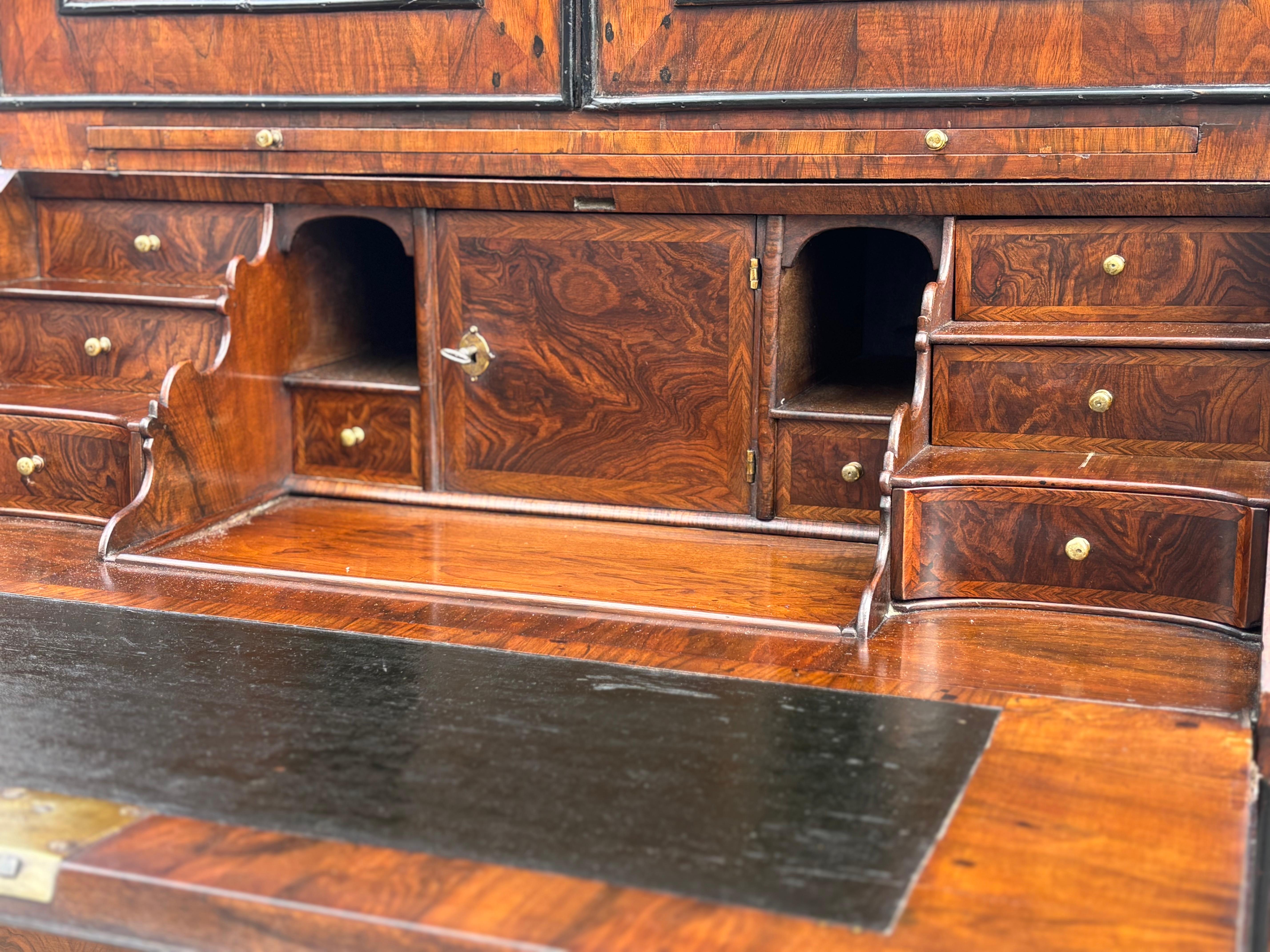 Early 18th Century George I Period Walnut Bureau Bookcase For Sale 5