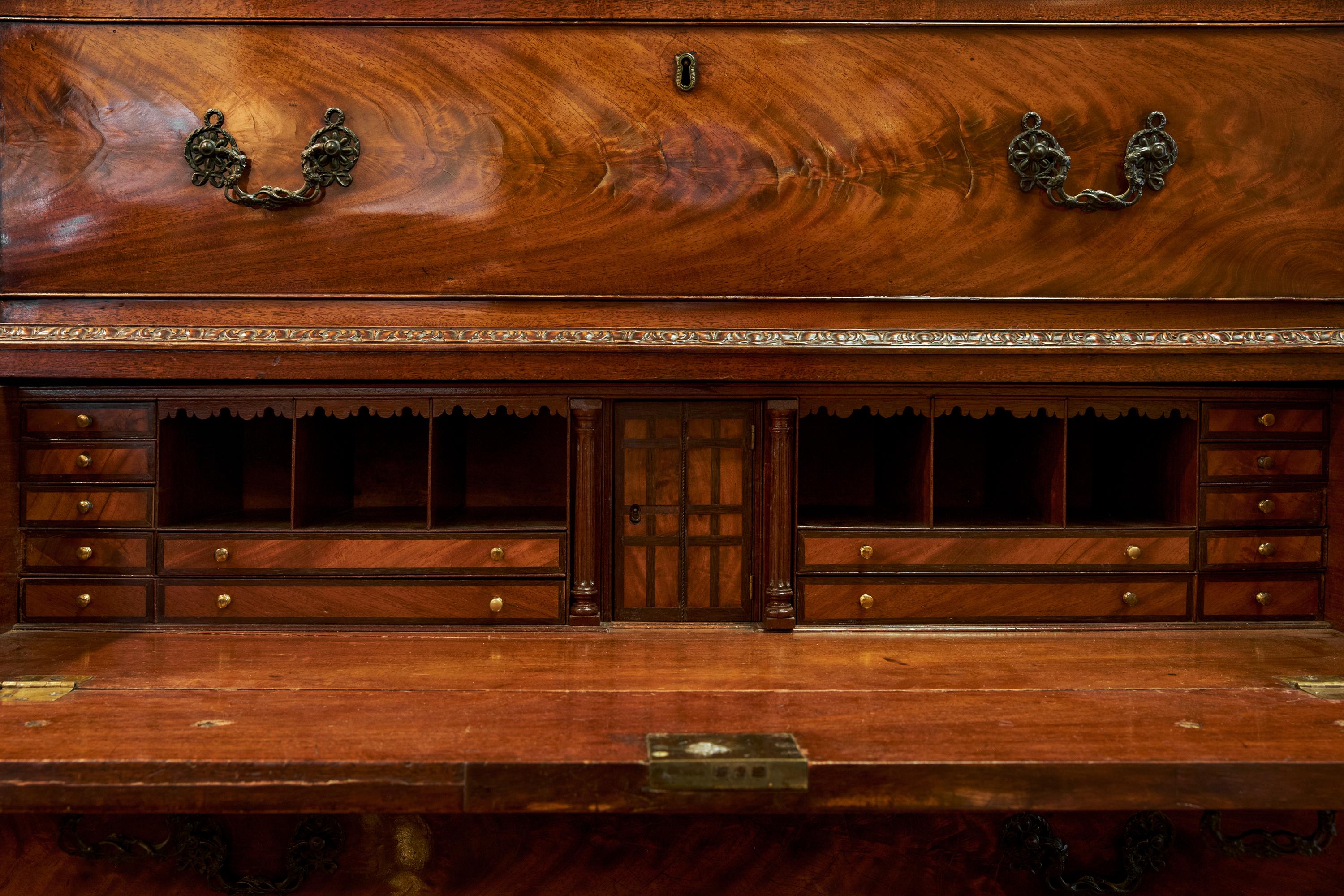 George II 18th Century Mahogany Chest on Chest Dresser Bureau