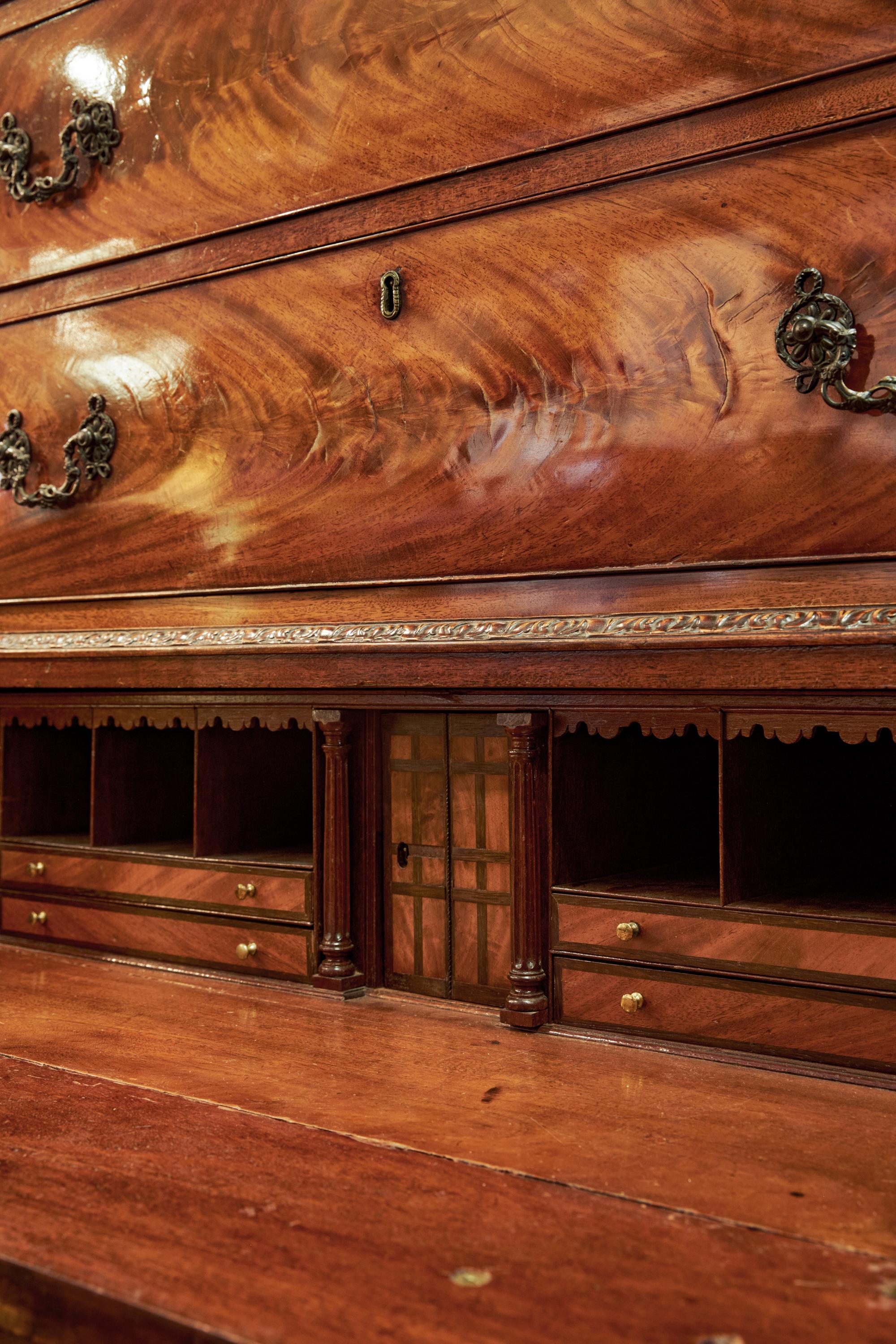 English 18th Century Mahogany Chest on Chest Dresser Bureau
