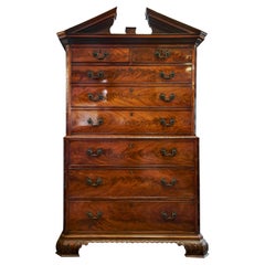 18th Century Mahogany Chest on Chest Dresser Bureau