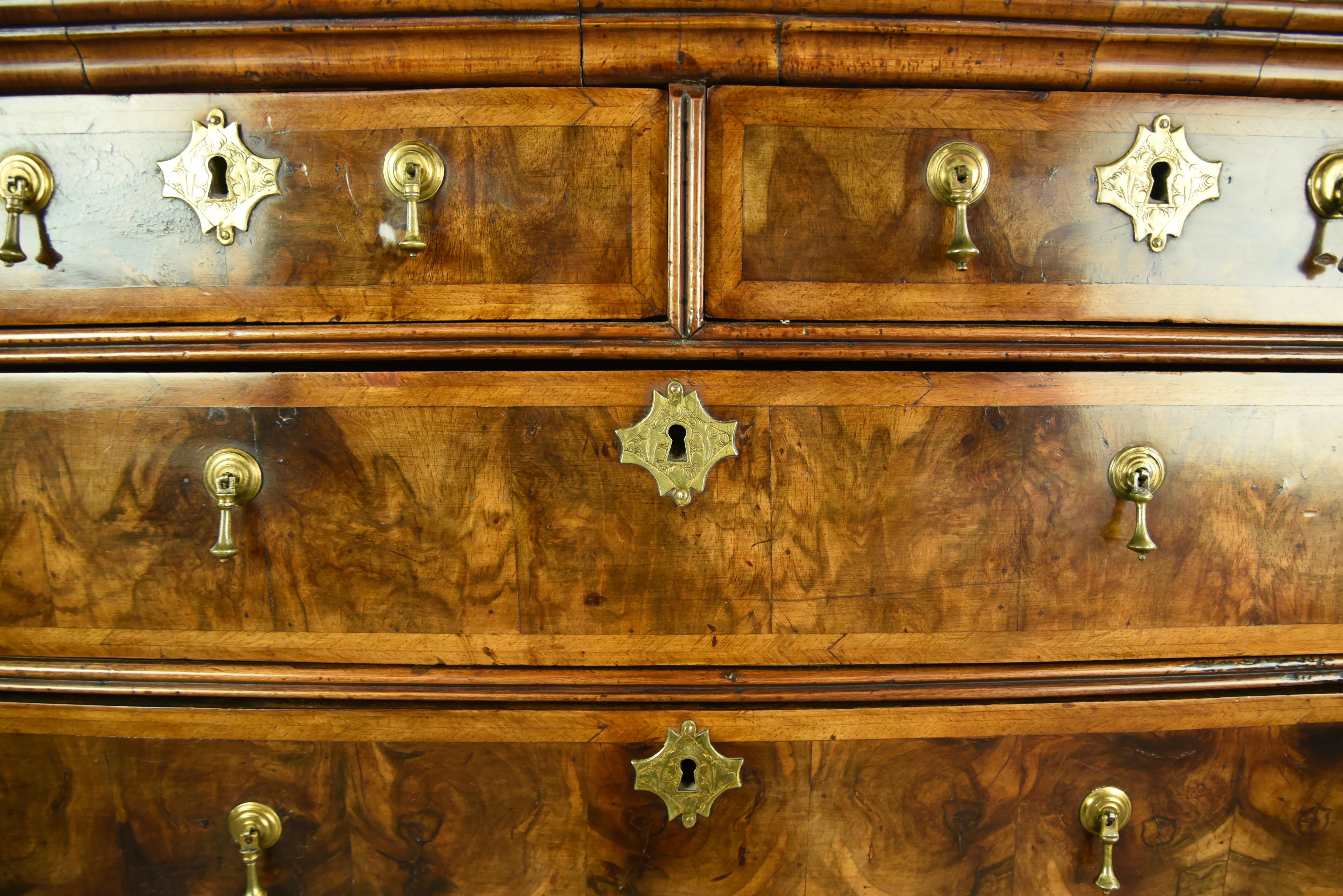 English Early 18th Century Georgian Walnut Chest of Drawers