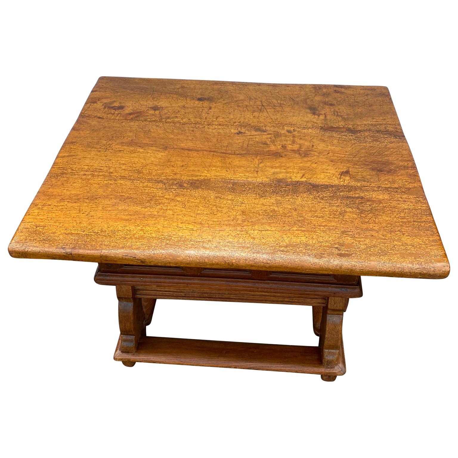 Baroque Early German 18th Century Refectory Table With Sliding Table-top 