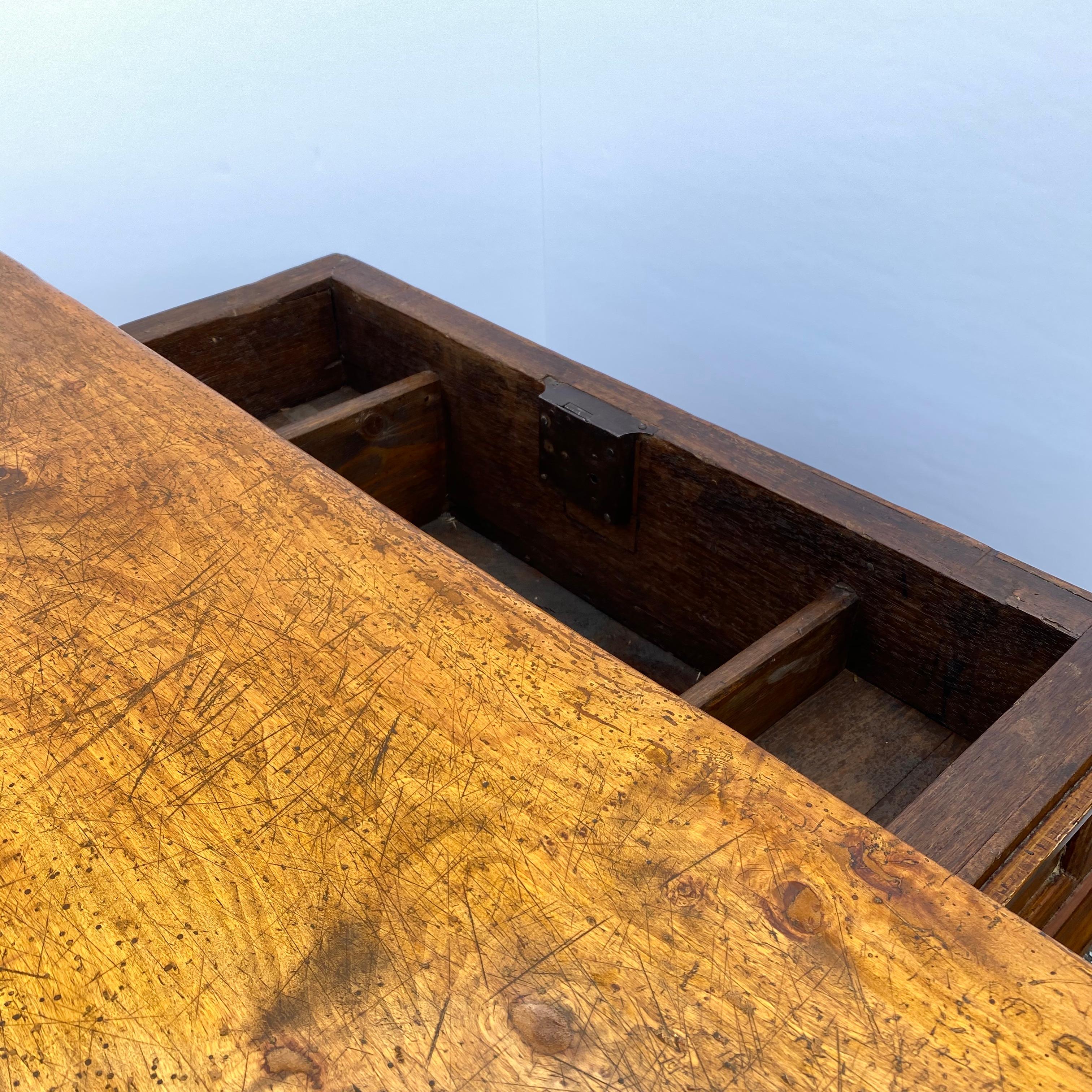 Early German 18th Century Refectory Table With Sliding Table-top  2