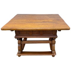Early German 18th Century Refectory Table With Sliding Table-top