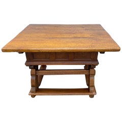 Antique Early German 18th Century Refectory Table With Sliding Table-top 