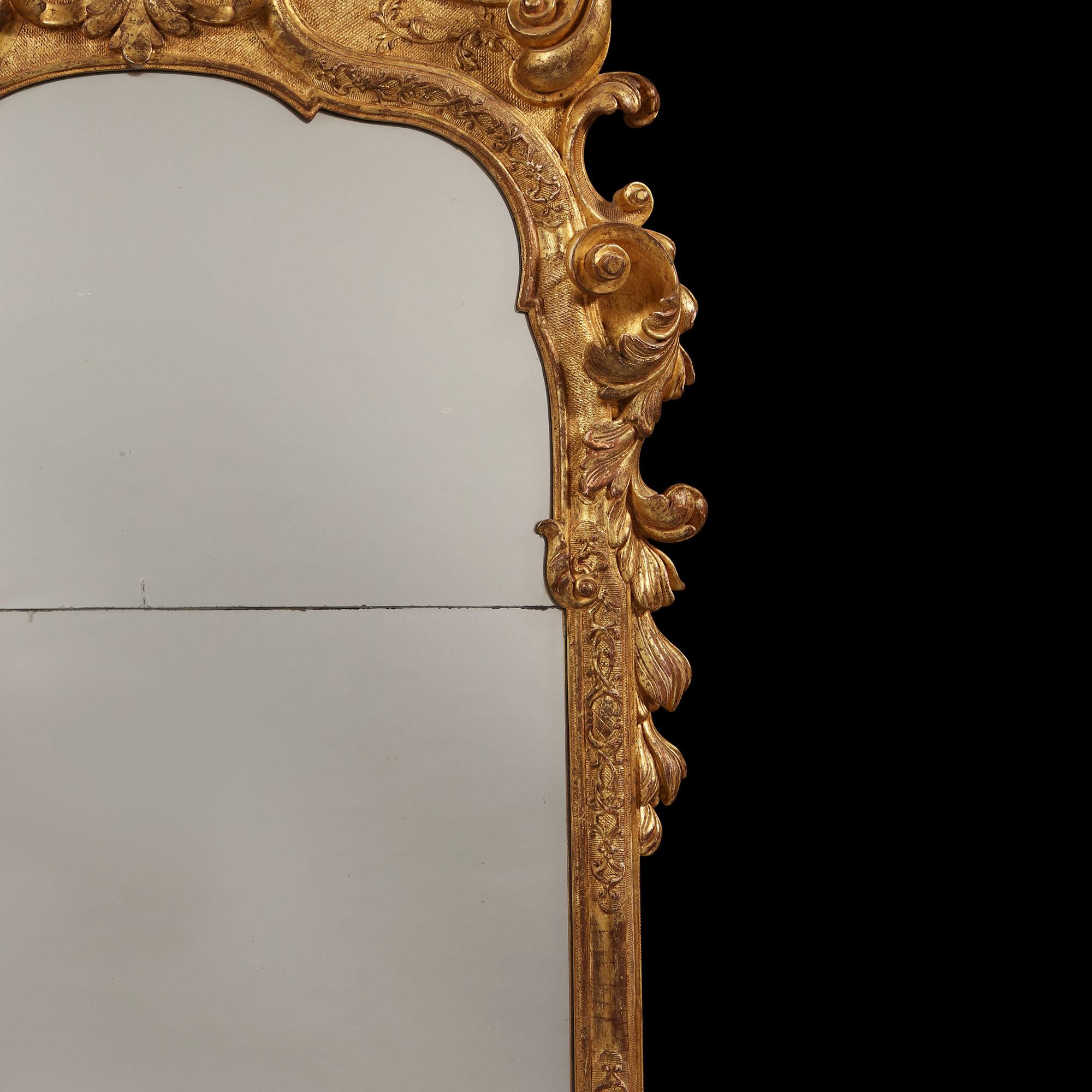 Early 18th Century German Giltwood Pier Mirror, Louis XIV Baroque Period 4