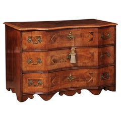 Early 18th Century German Parquetry Inlaid Commode in Walnut