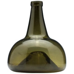 Early 18th Century Glass Wine Bottle, circa 1715
