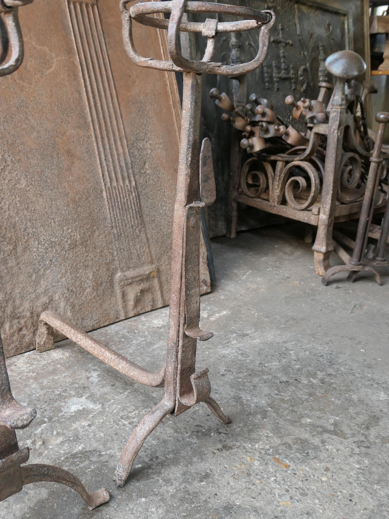 Early 18th Century Gothic Style Firedogs or Andirons For Sale 4