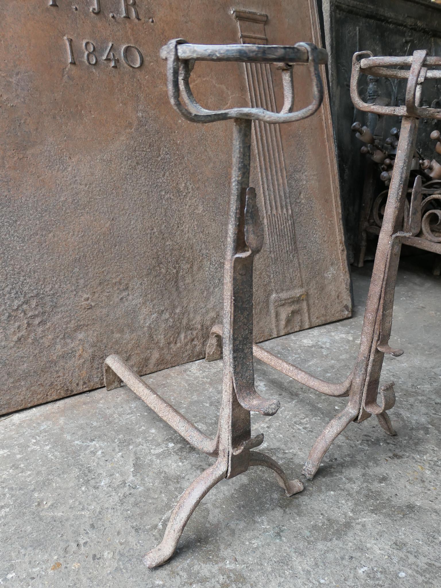 Early 18th Century Gothic Style Firedogs or Andirons For Sale 7