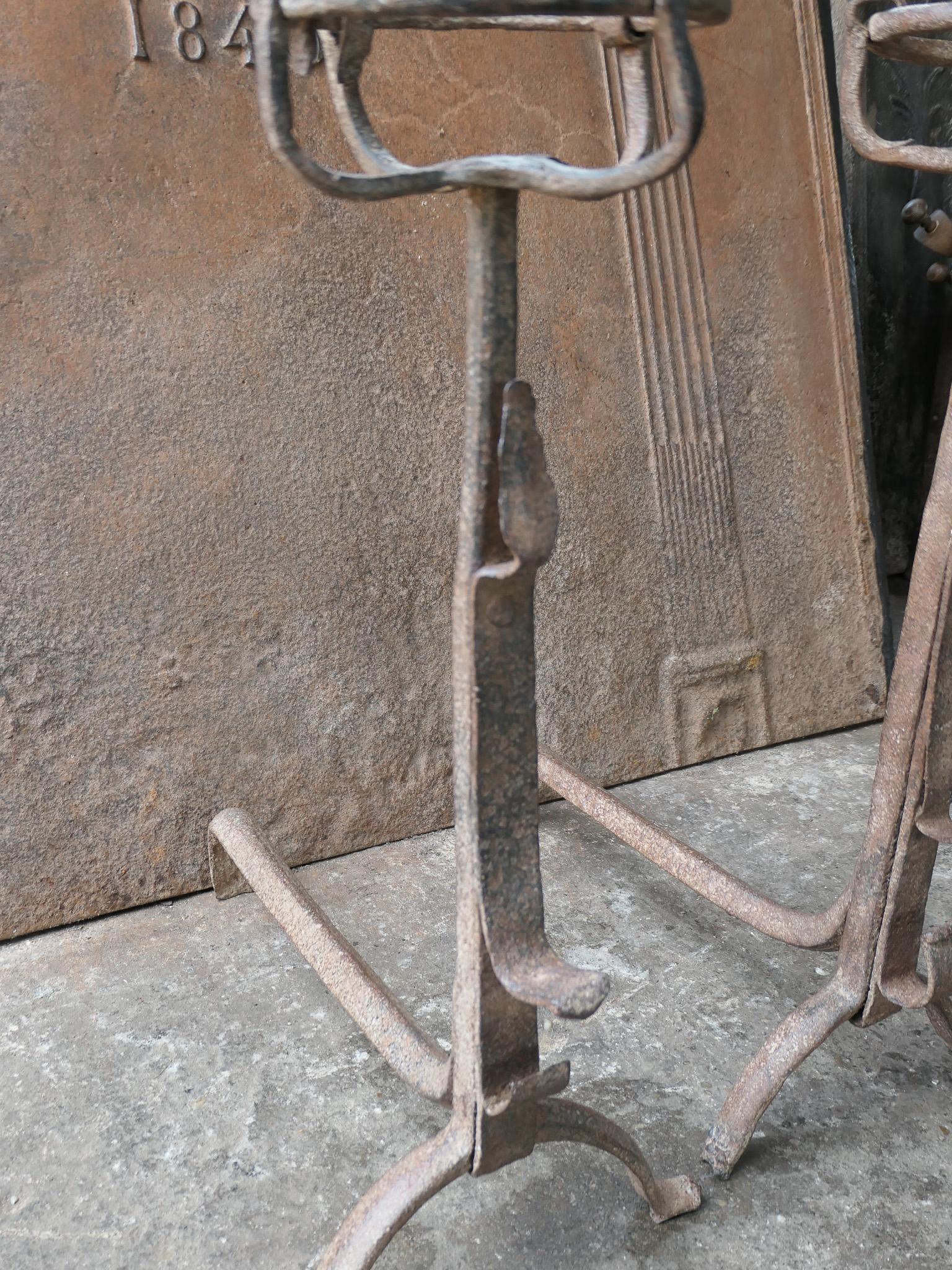 Early 18th Century Gothic Style Firedogs or Andirons For Sale 3