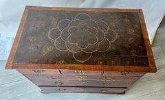 Early 18th century inlaid oyster veneered English chest