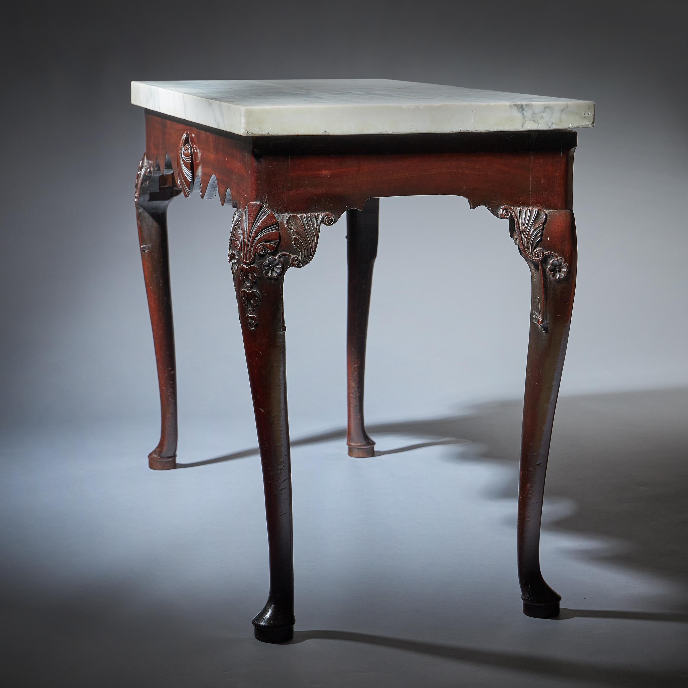 Early 18th Century Irish George I Mahogany Console Table with Marble Top 9