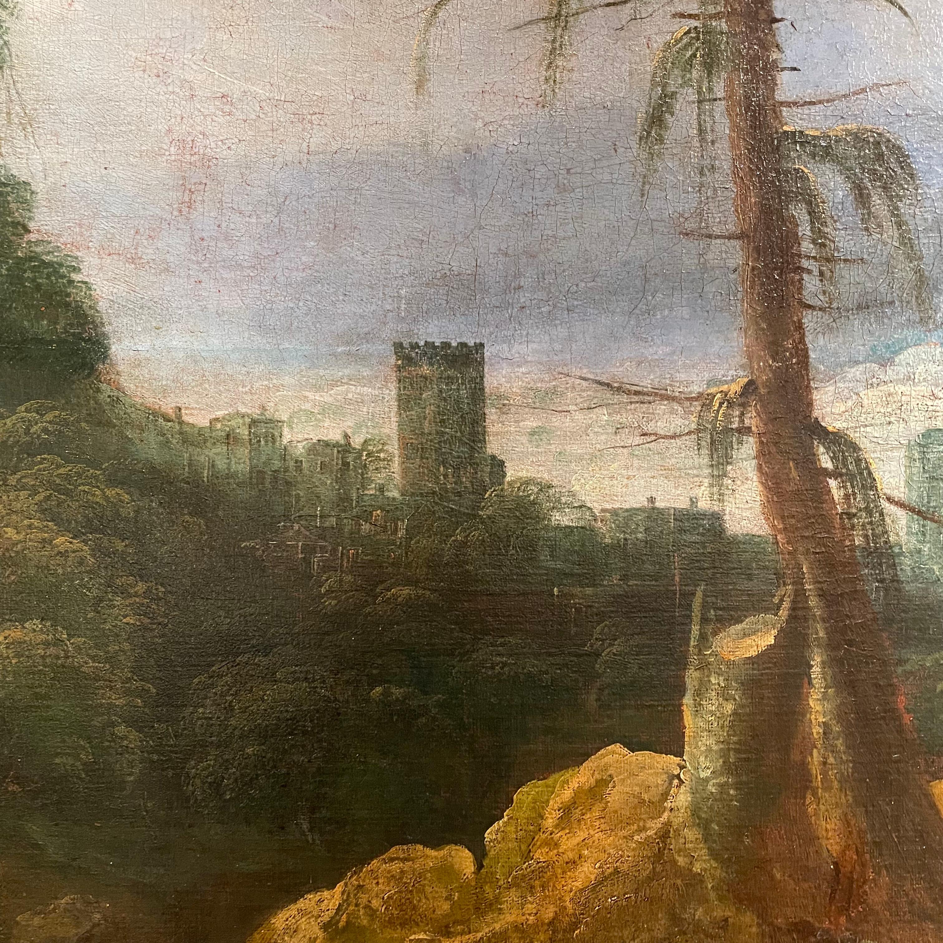 18th Century, Venetian School Italian Landscape Oversize Painting For Sale 5