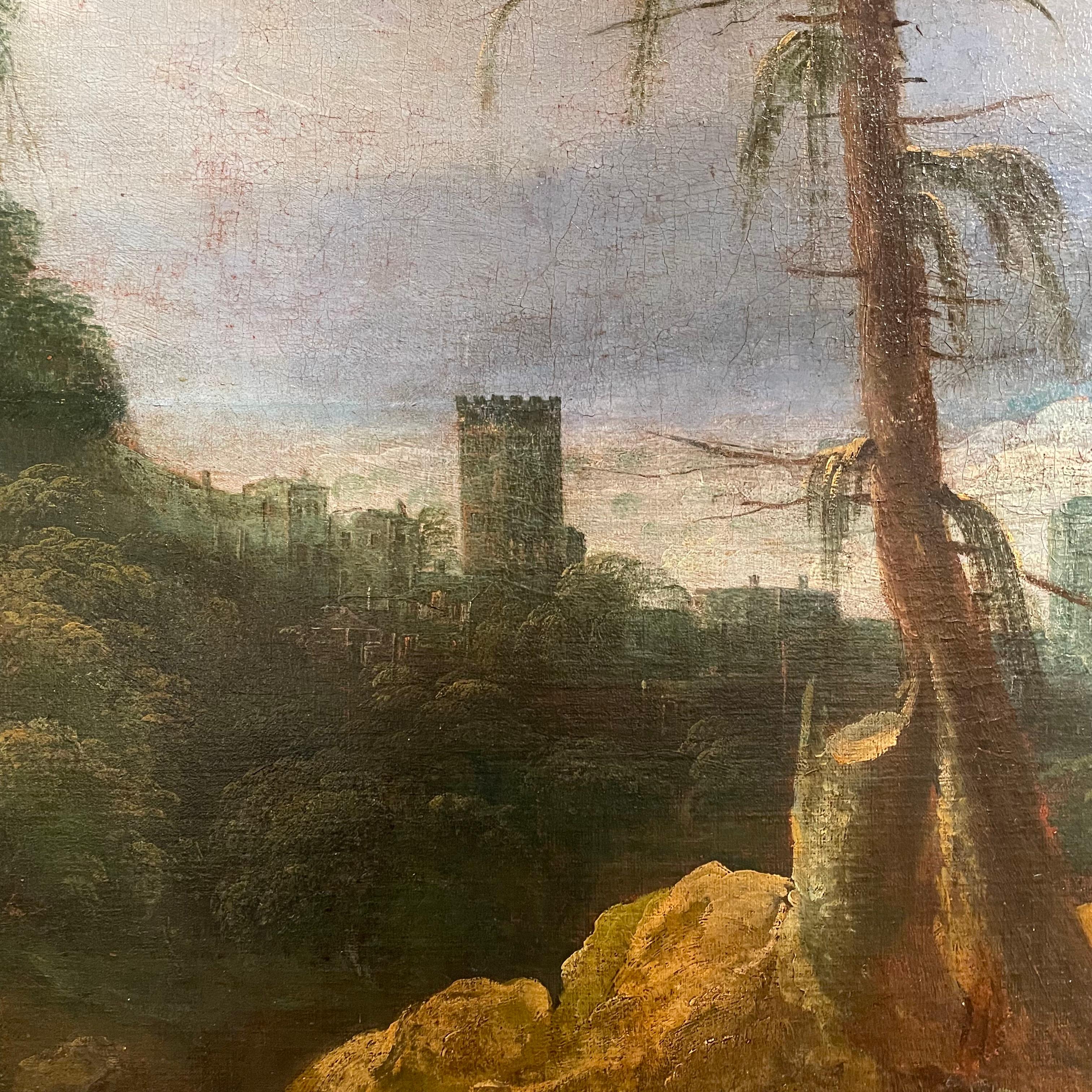 Dipinto oversize del 18° secolo, Paesaggio italiano di Venetian School in vendita 3