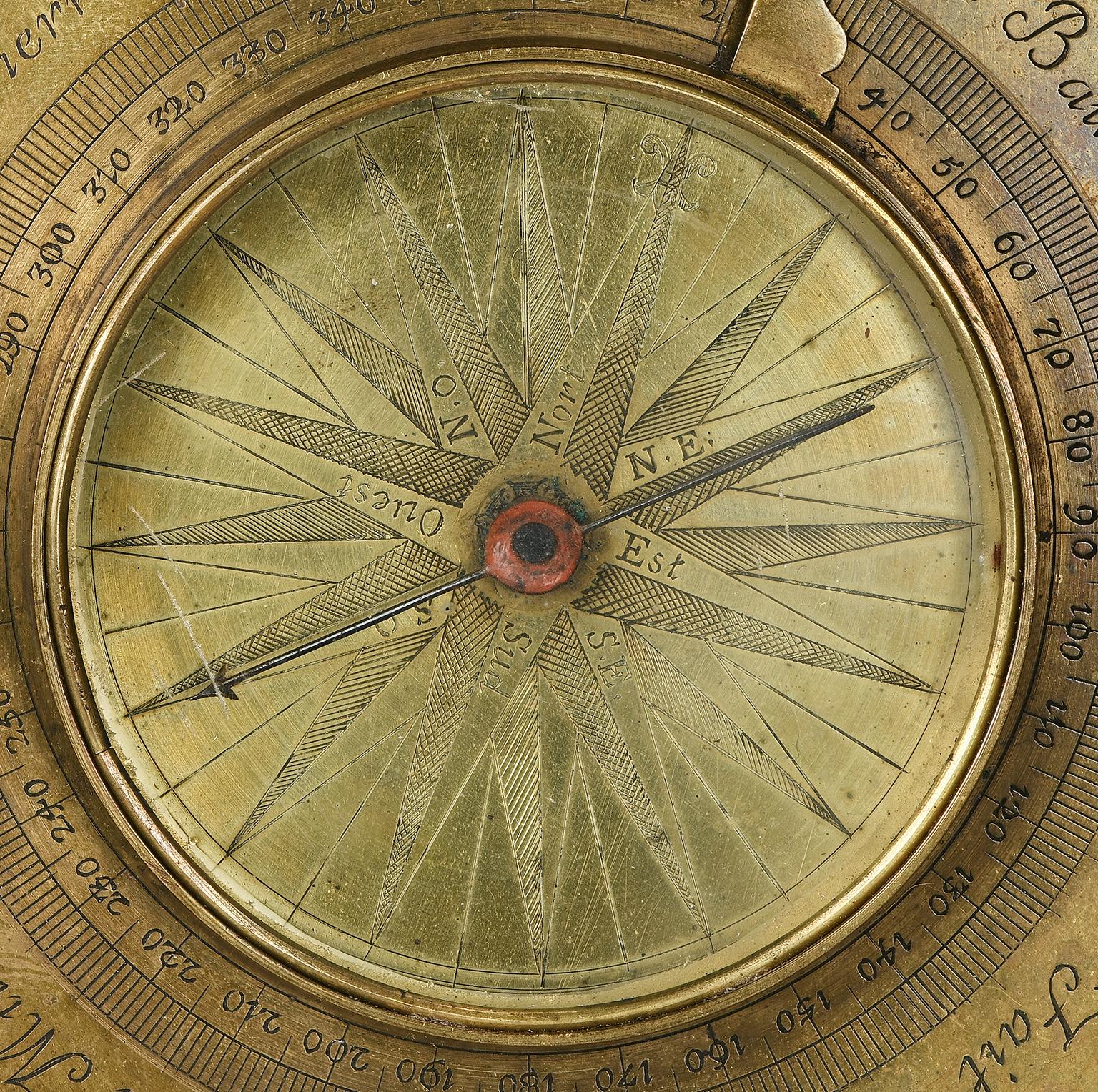 Early 18th Century Italian Compass, Pierre de Baillou, Milan In Good Condition In Milano, IT