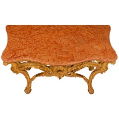 Early 18th Century Italian Napolitan Freestanding Giltwood Console