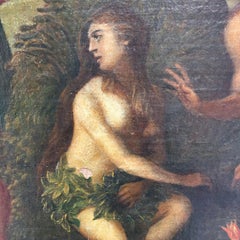 Early 18th Century Italian Oil on Canvas Painting depicting Adam and Eve