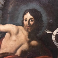Huile sur toile italienne du début du XVIIIe siècle représentant I Johns