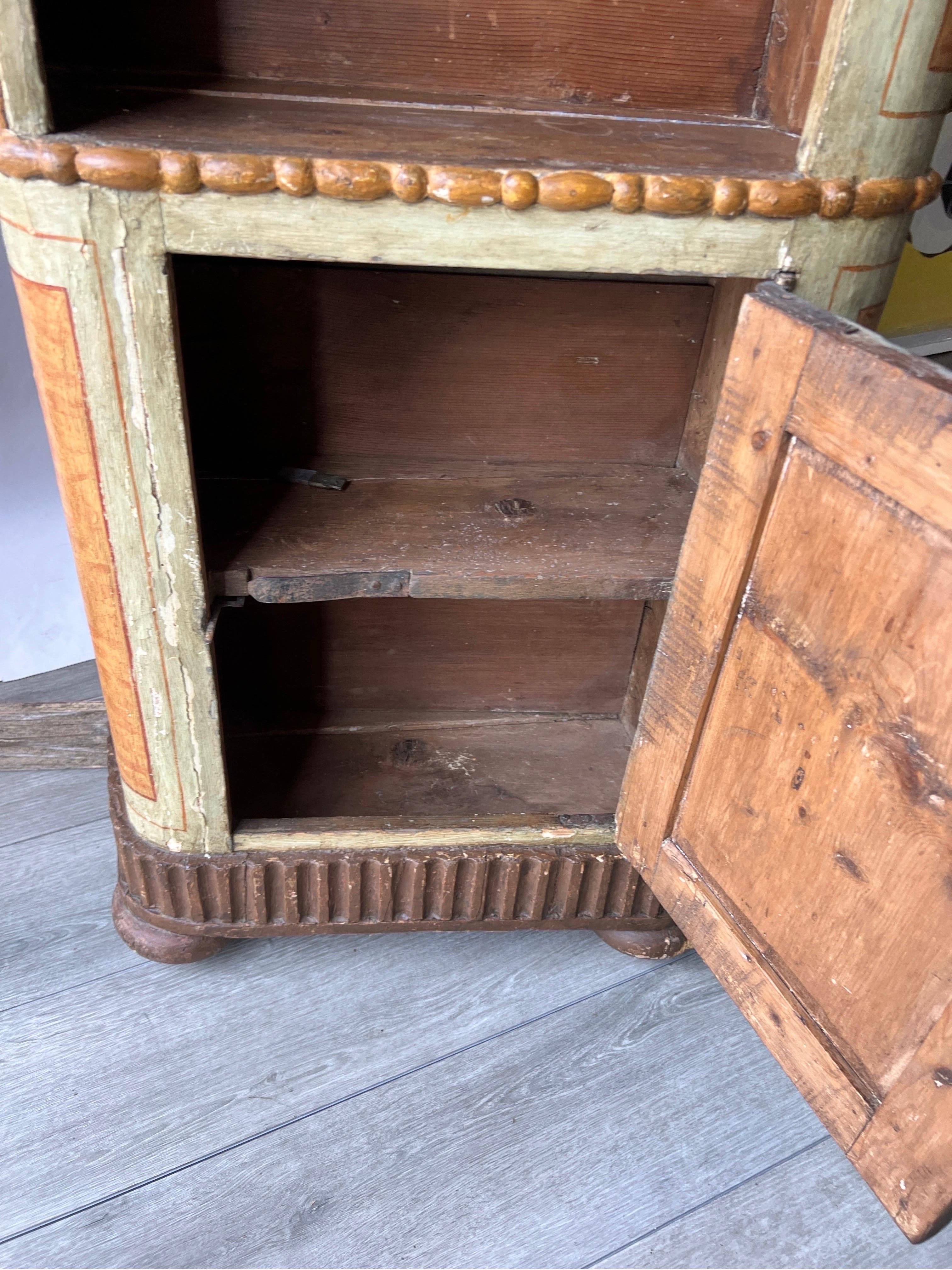 18th Century Early 18th century Italian or Gustavian paint decorated bookcase  For Sale