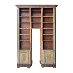 Early 18th century Italian or Gustavian paint decorated bookcase