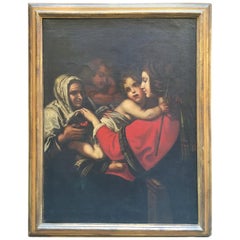 Early 18th Century Italian Painting Depicting a Madonna with Child and Saints