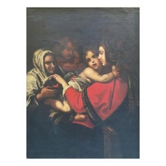 Early 18th Century Italian Painting Depicting a Madonna with Child and Saints