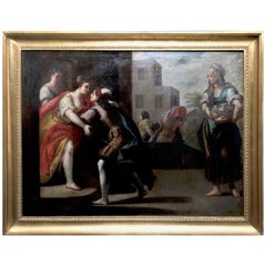 Early 18th Century Italian Painting with Figures Lombard School the Departure